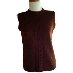DOONEY & BOURKE Cocoa Brown Heather 100% Cashmere Sleeveless Top Size M